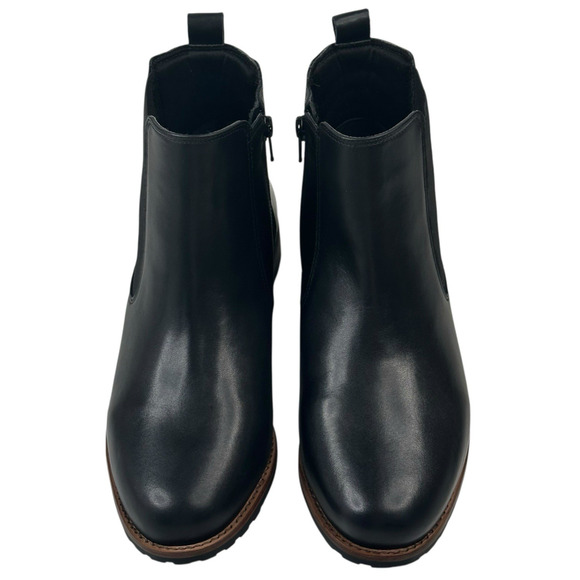 David Tate Luxe Black Leather Chelsea Boots Booties Womens Size 8W Wide New $210 - Picture 2 of 11